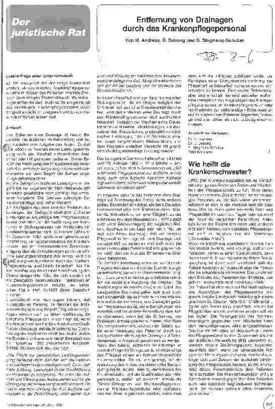 Vorschauseite 1: Entfernung von Drainagen durch das Krankenpflegepersonal