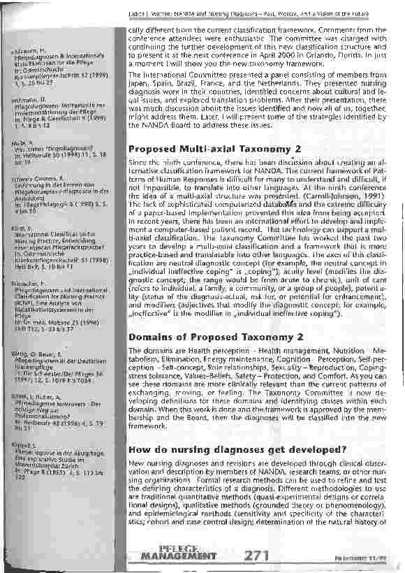 Vorschauseite 4: NANDA und Nursing Diagnoses: Past, Present and a Vision of the Future