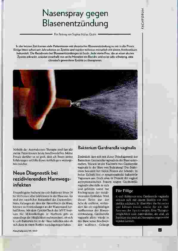 Vorschauseite 1: Nasenspray gegen Blasenentzündung