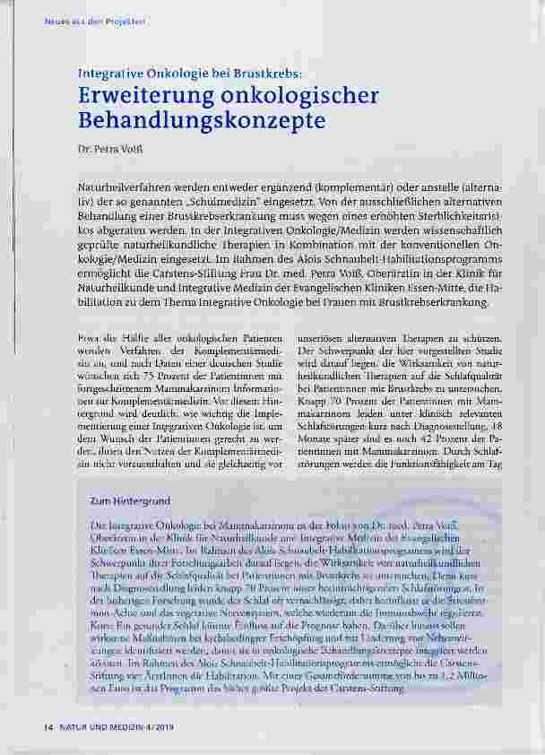 Vorschauseite 1: Erweiterung onkologischer Behandlungskonzepte