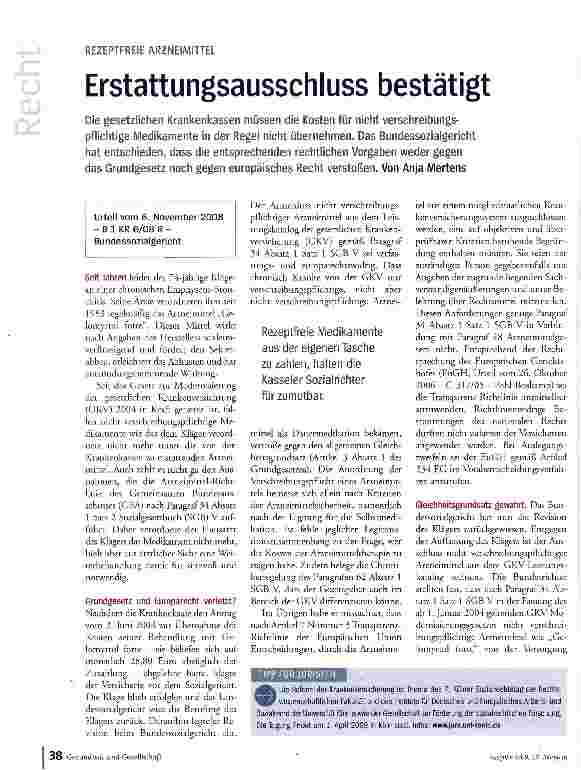Vorschauseite 1: Erstattungsausschluss bestätigt