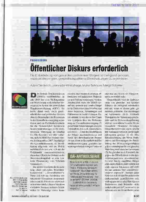 Vorschauseite 1: Öffentlicher Diskurs erforderlich
