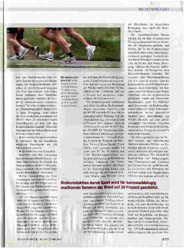 Vorschauseite 2: „Sport ist so wichtig wie ein Krebsmedikament