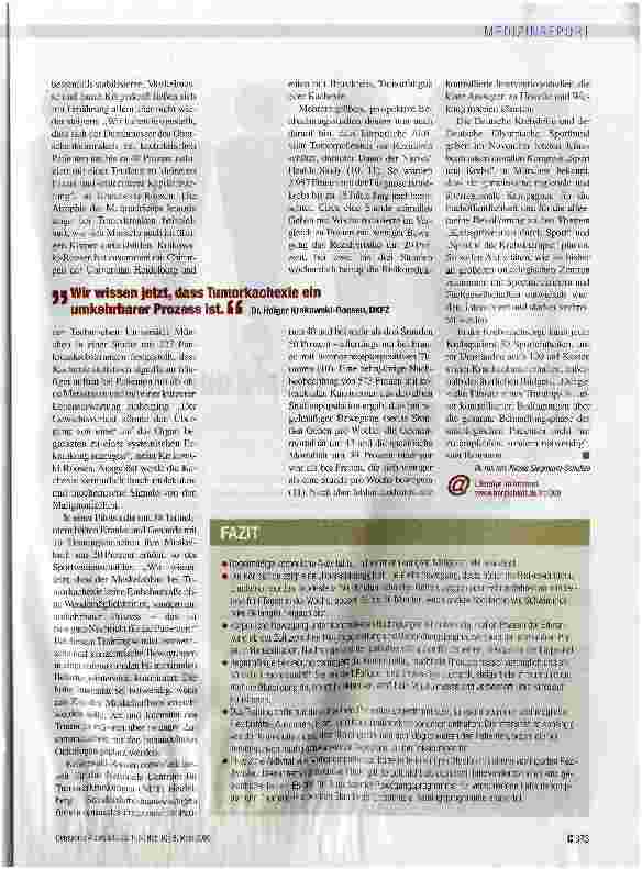 Vorschauseite 4: „Sport ist so wichtig wie ein Krebsmedikament