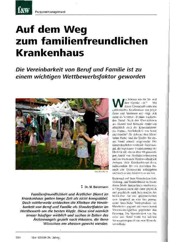 Vorschauseite 1: Auf dem Weg zum familienfreundlichen Krankenhaus