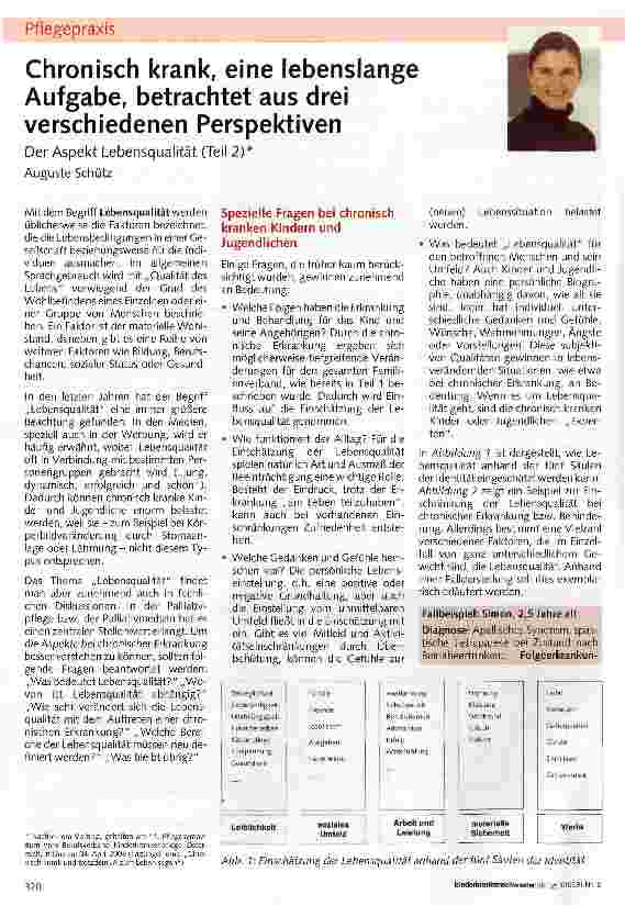 Vorschauseite 1: Chronisch krank, eine lebenslange Aufgabe, betrachtet aus drei verschiedenen Perspektiven Der Aspekt Lebensqualität (Teil 2)