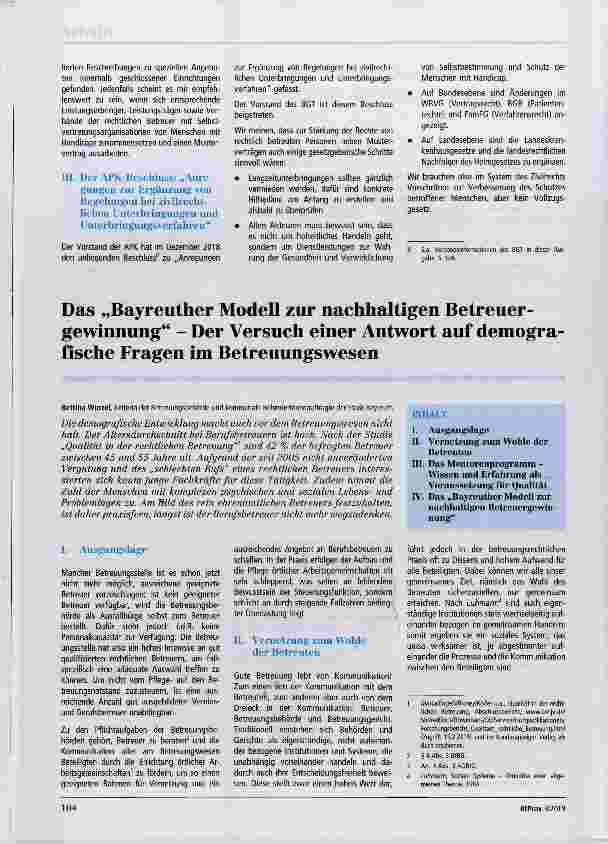 Vorschauseite 2: Brauchen wir neue gesetzliche Regelungen für die Durchführung zivilrechtlicher Unterhringungen?
