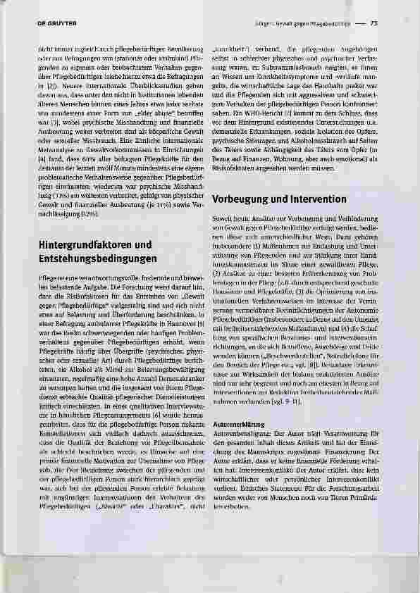 Vorschauseite 2: Gewalt gegen Pflegebedürftige