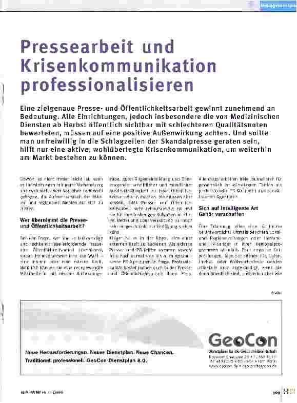 Vorschauseite 1: Pressearbeit und Krisen kommunikation professionalisieren