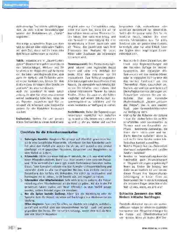 Vorschauseite 2: Pressearbeit und Krisen kommunikation professionalisieren