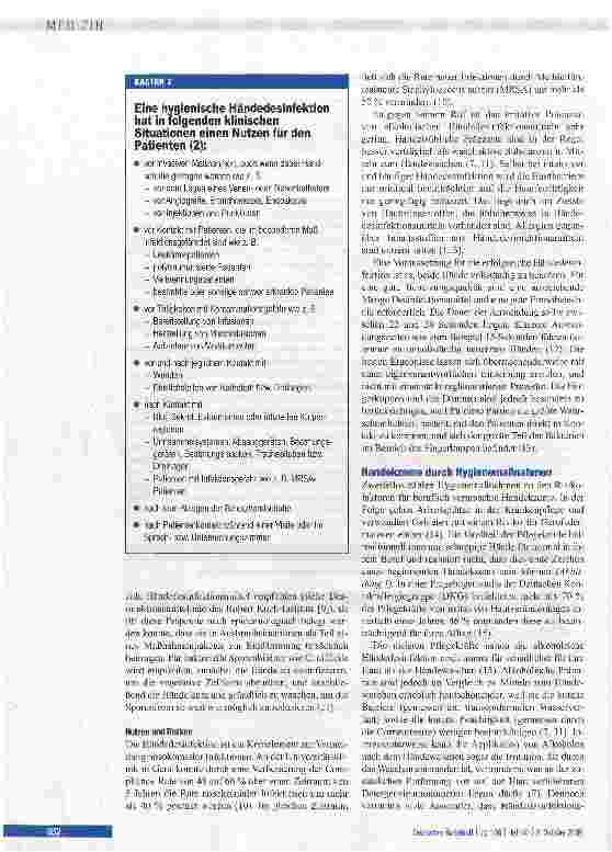 Vorschauseite 4: Händehygiene zur Prävention nosokomialer Infektionen