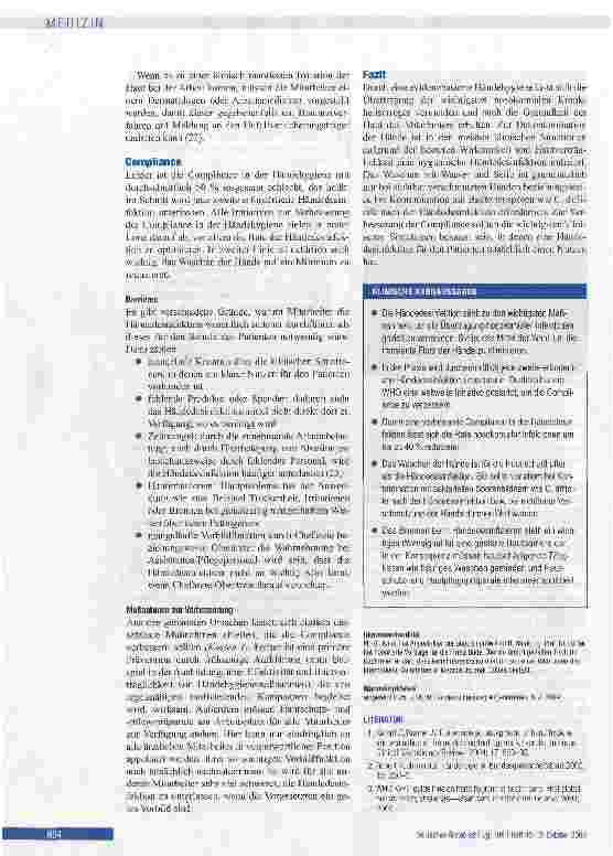 Vorschauseite 6: Händehygiene zur Prävention nosokomialer Infektionen