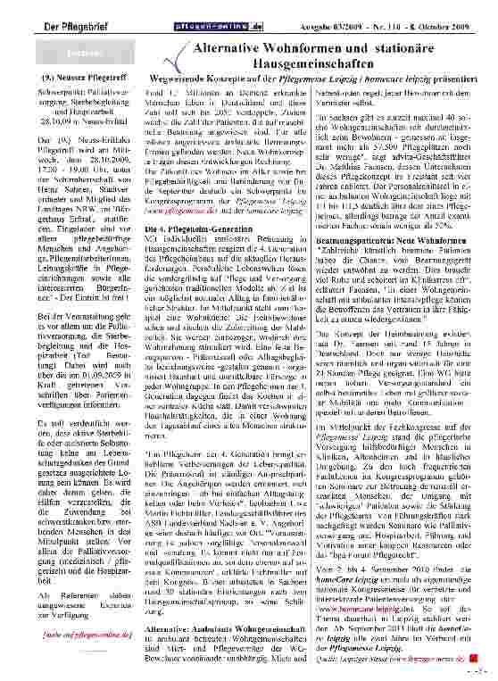 Vorschauseite 1: Alternative Wohnformen und stationäre Hausgemeinschaften
