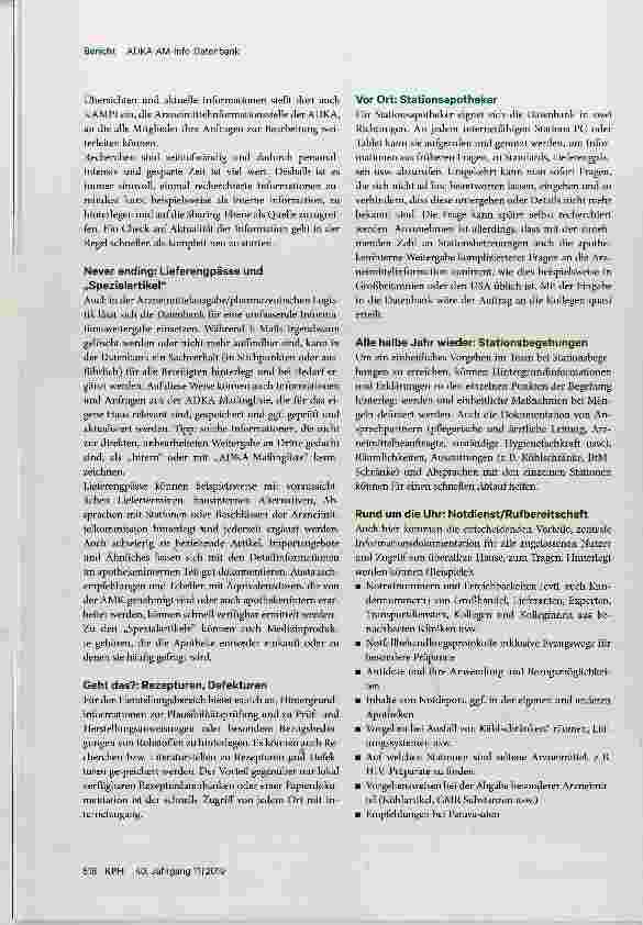 Vorschauseite 2: Dokumentation PLUS - wofür kann man die ADKA-AM-Info-Datenbank verwenden?
