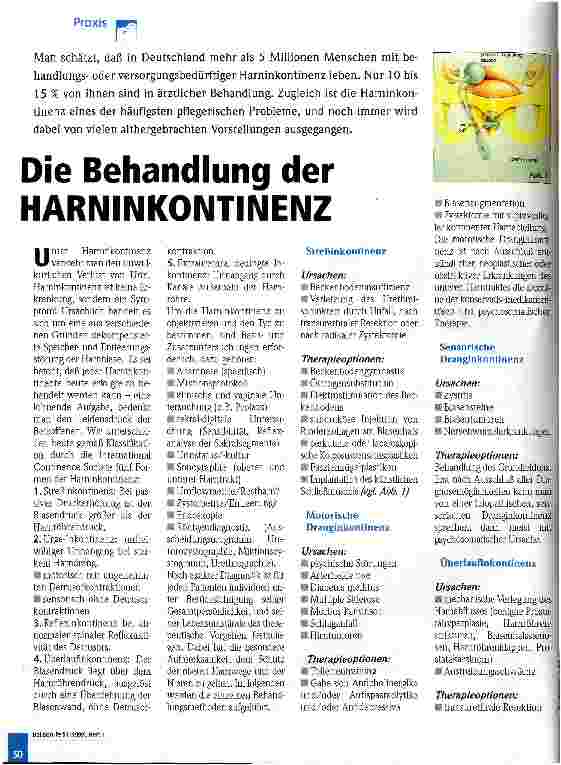 Vorschauseite 1: Die Behanndlung der Harninkontinenz