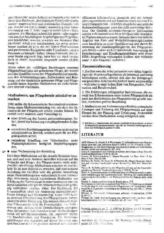 Vorschauseite 5: Zur Situation des Pflegepersonals in der Schweiz - Ergebnisse einer Repräsentativbefragung