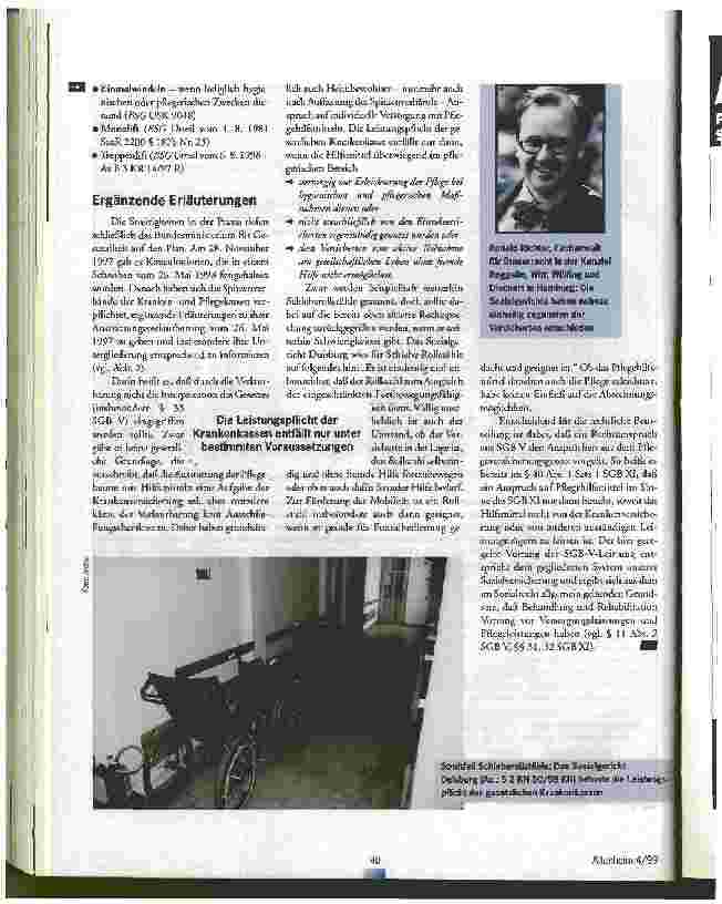 Vorschauseite 5: Pflegehilfsmittel im Heim Heimausstattung oder Anspruch des Versicherten?