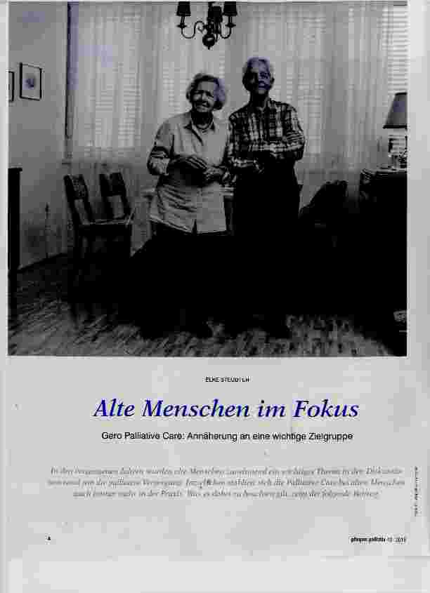 Vorschauseite 1: Alte Menschen im Fokus