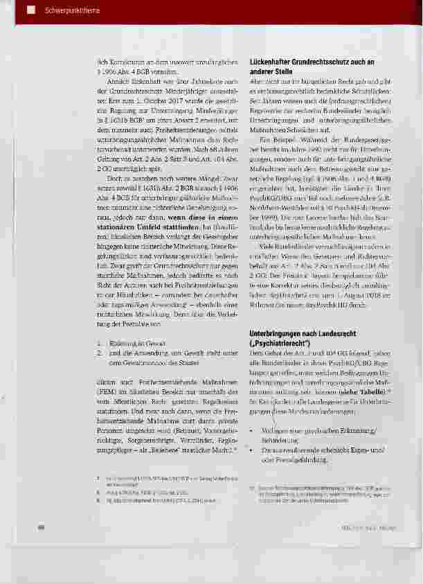 Vorschauseite 3: Freiheitsentziehende Maßnahmen (Teil 2) Unterbringungen und unterbringungsähnliche Maßnahmen im Rahmen der Psychiatriegesetze der Länder