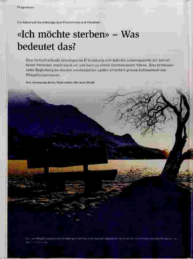 Vorschauseite 1: «Ich möchte sterben» Was bedeutet das?