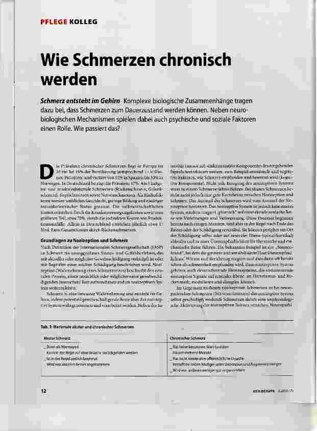 Vorschauseite 1: Wie Schmerzen chronisch werden