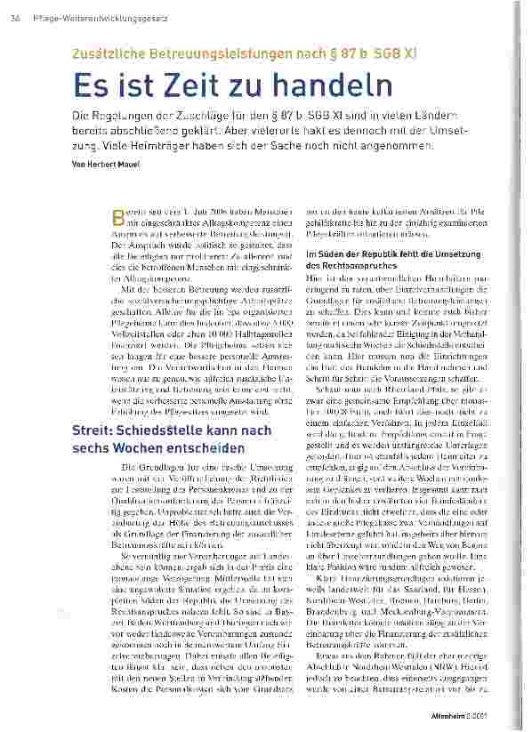 Vorschauseite 1: Es ist Zeit zu handeln