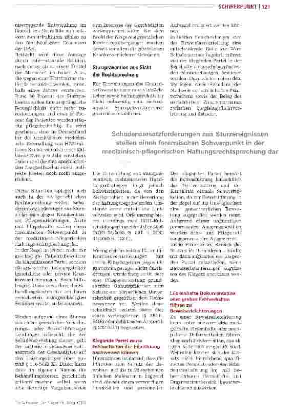 Vorschauseite 2: Sturzprophylaxe muss sich am Stand der Wissenschaft orientieren