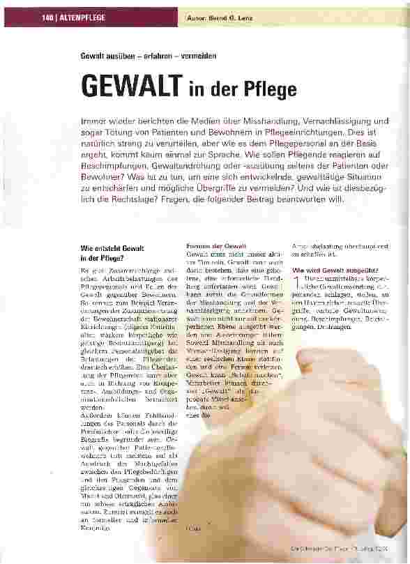 Vorschauseite 1: GEWALT in der Pflege