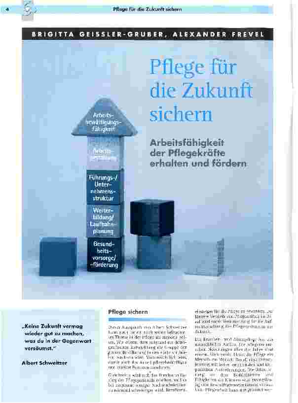 Vorschauseite 1: Pflege für die Zukunft sichern