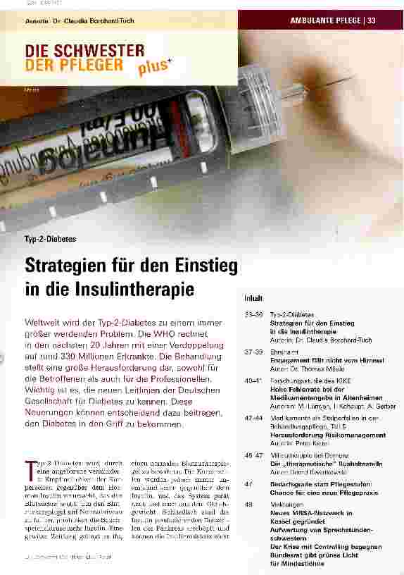 Vorschauseite 1: Strategien für den Einstieg in die Insulintherapie
