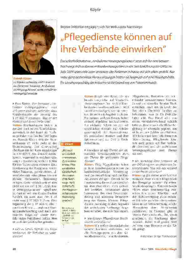 Vorschauseite 1: Pflegedienste können auf ihre Verbände einwirken