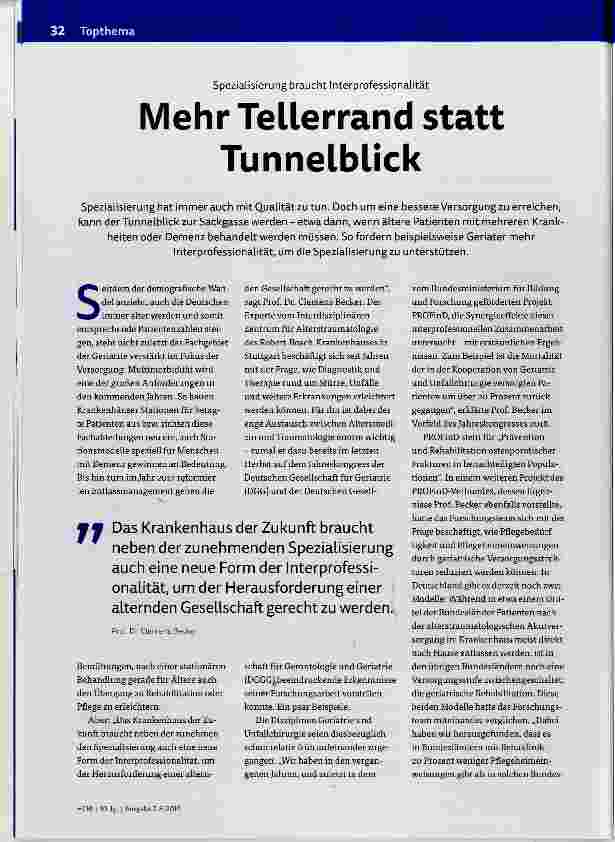 Vorschauseite 1: Mehr Tellerrand statt Tunnelblick