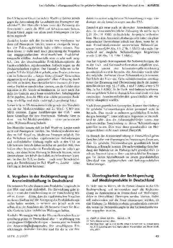 Vorschauseite 4: Haftungsausschluss für gelabelte Nebenwirkungen bei Medizinprodukten - Neue Entwicklungen aus der Praxis