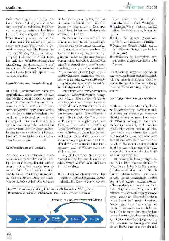 Vorschauseite 2: Gestaltung von Internetseiten Onlinemarketing bei Kliniken: Potenzial und Risiko
