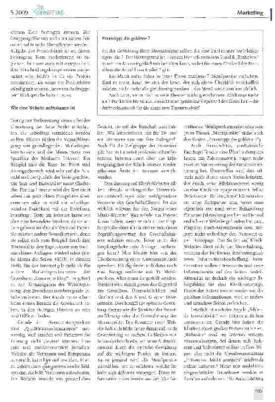 Vorschauseite 3: Gestaltung von Internetseiten Onlinemarketing bei Kliniken: Potenzial und Risiko