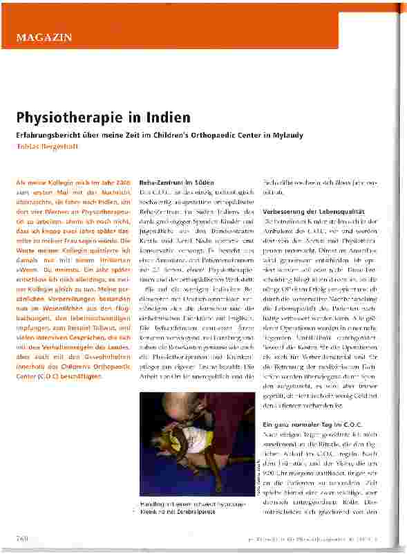 Vorschauseite 1: Physiotherapie in Indien