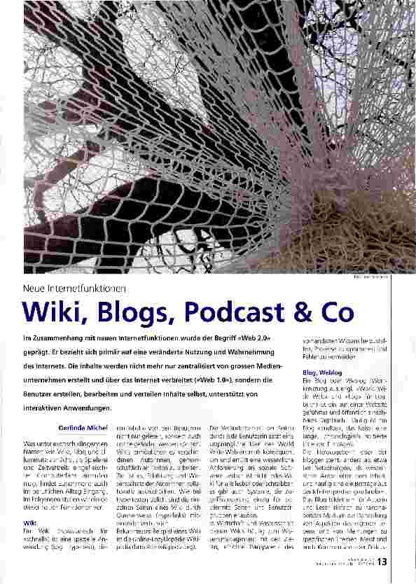 Vorschauseite 1: Wiki, Blogs, Podcast & Co