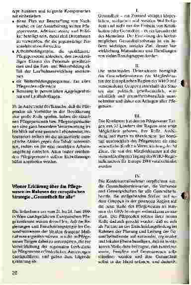 Vorschauseite 3: Europäische Pflegekonferenz der WHO Wien 21. - 24. Juni 1988