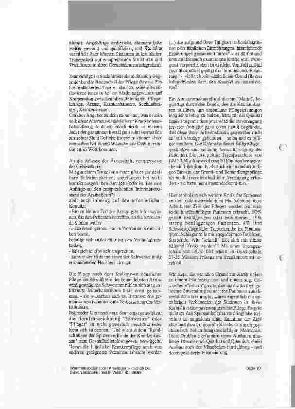 Vorschauseite 2: Diakoniestationen unter Druck: Mehr als Billigpflege!