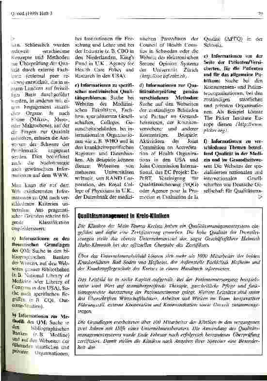 Vorschauseite 3: Internet als Unterstützung des Qualitätsmanagements (Teil I)