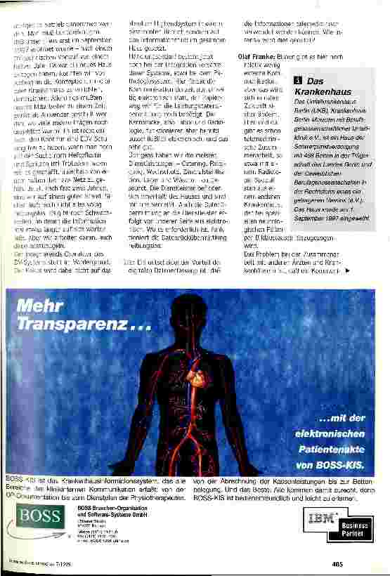 Vorschauseite 2: Das Archiv hat nur noch Alibifunktion Im UKB laufen Datenerfassung und -abruf rein digital
