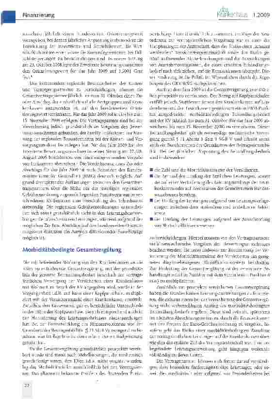 Vorschauseite 2: Die Vergütung ambulanter Leistungen ab dem Jahr 2009