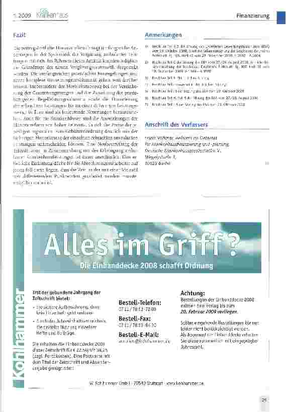 Vorschauseite 5: Die Vergütung ambulanter Leistungen ab dem Jahr 2009