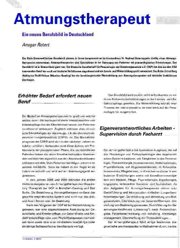 Vorschauseite 1: Atmungstherapeut