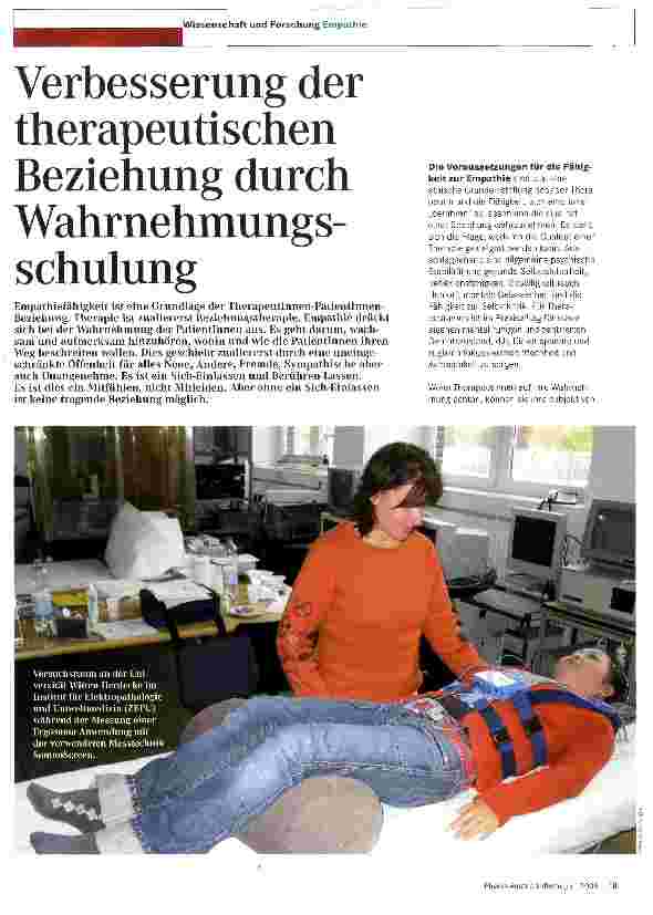 Vorschauseite 1: Verbesserung der therapeutischen Beziehung durch Wahrnehmungsschulung