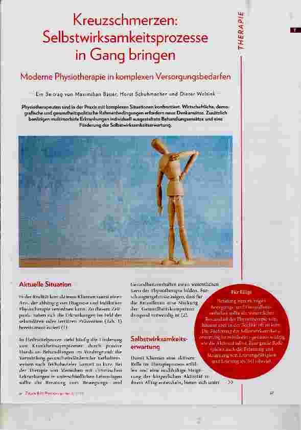 Vorschauseite 1: Kreuzschmerzen: Selbstwirksamkeitsprozesse in Gang bringen