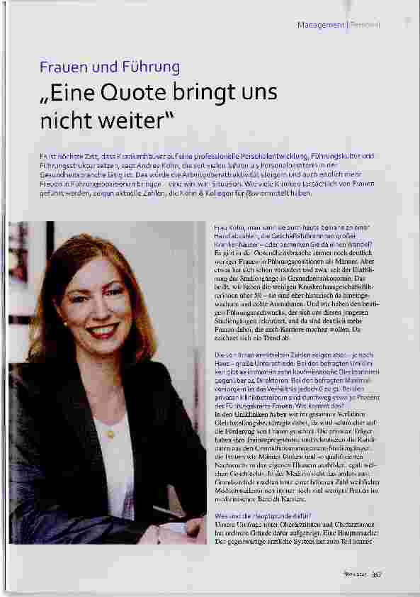 Vorschauseite 1: Eine Quote bringt uns nicht weiter