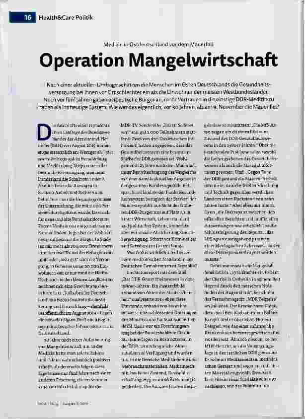 Vorschauseite 1: Operation Mangelwirtschaft