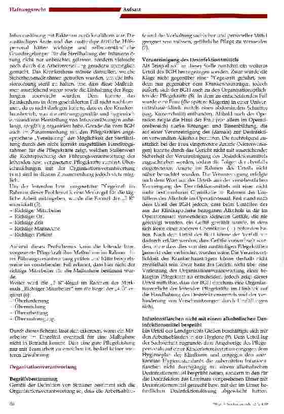 Vorschauseite 2: Haftungsrechtliche Risiken im Rahmen der Krankenhaushygiene