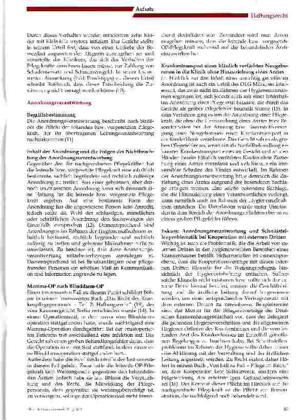 Vorschauseite 3: Haftungsrechtliche Risiken im Rahmen der Krankenhaushygiene
